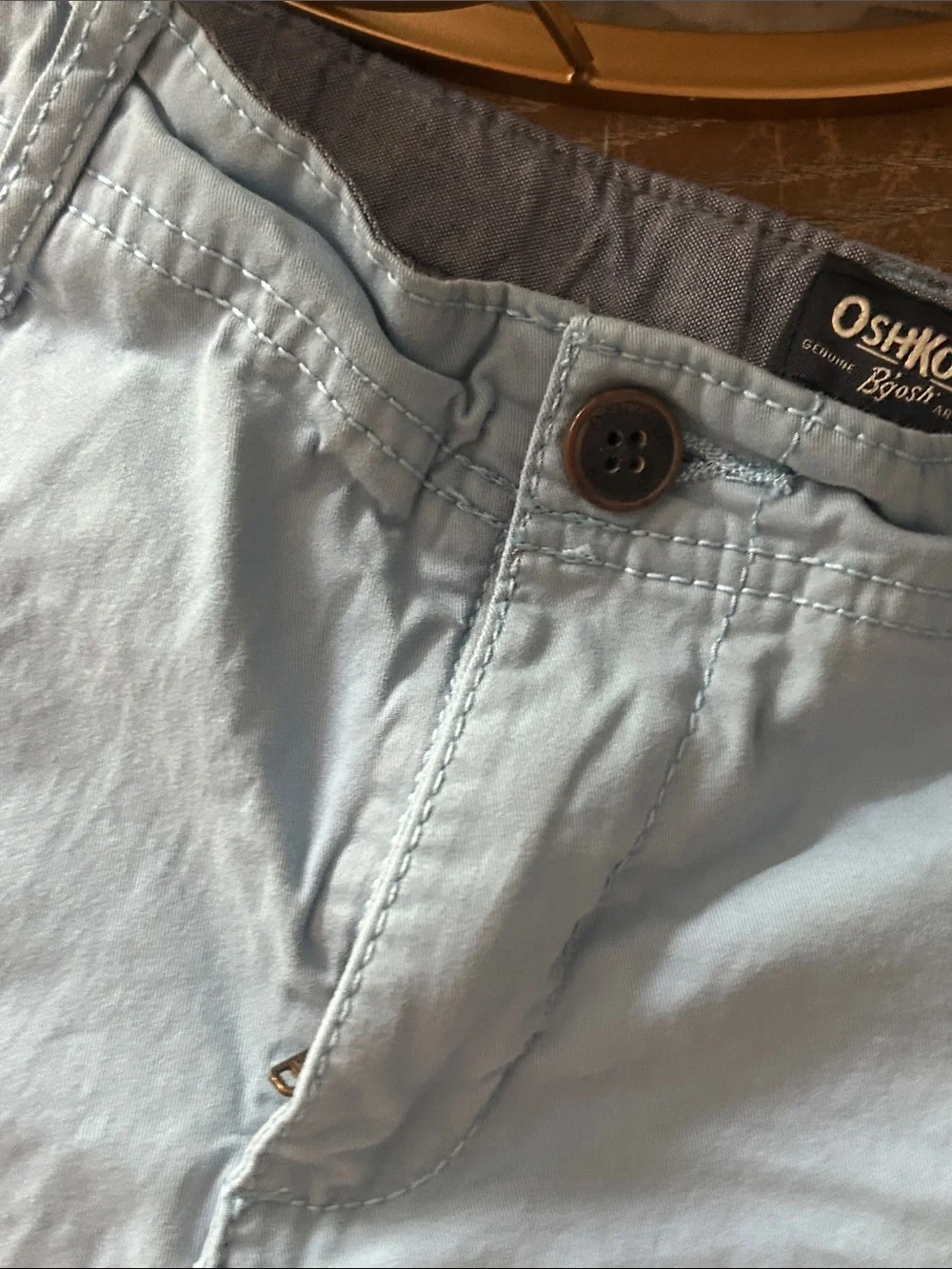 OshKosh B'gosh Light Blue Boys Cotton Chino Flat-Front Shorts Size 8